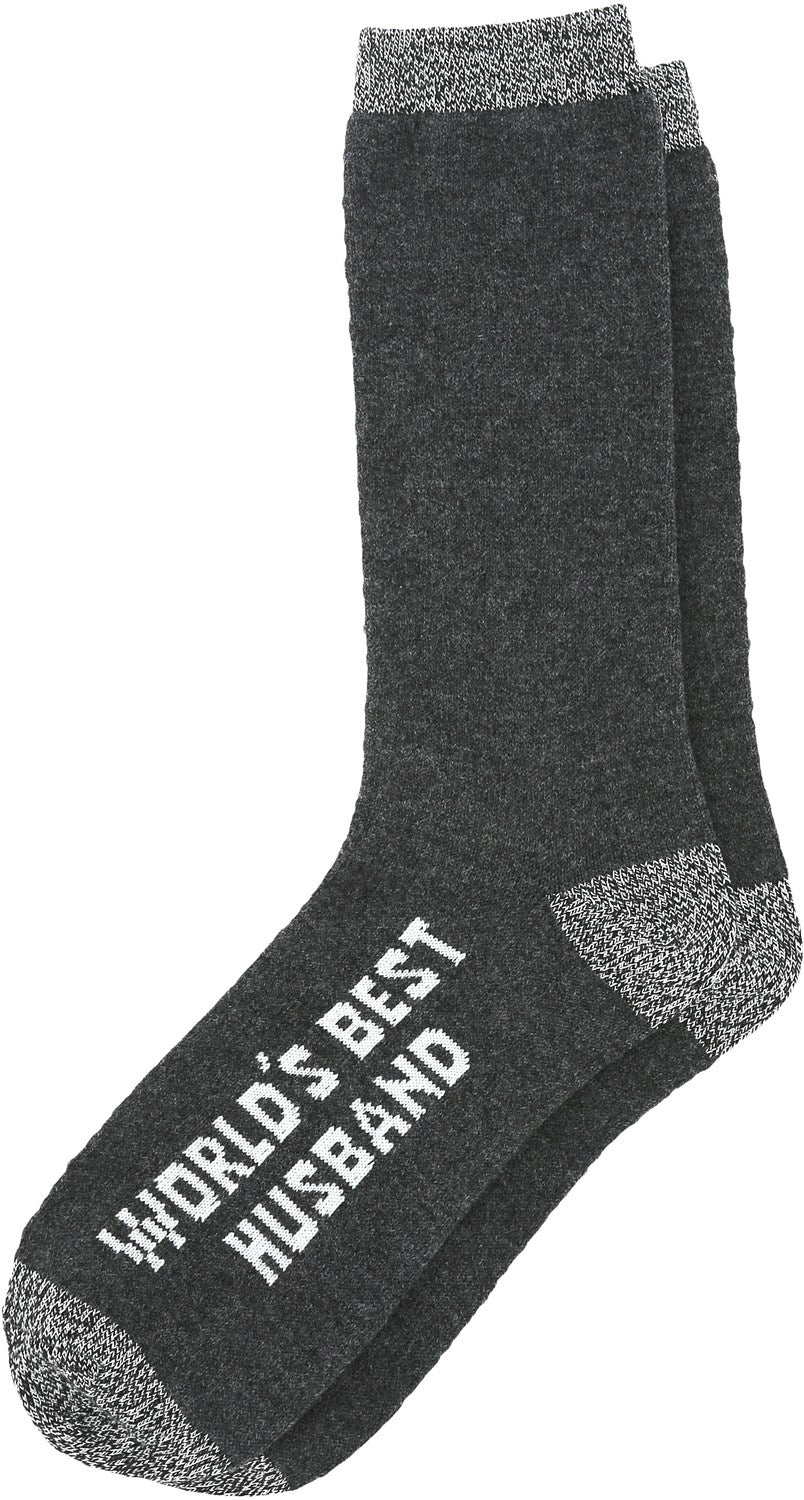 Socks-Men's Crew Socks-World's Best Husband-Charcoal/Gray