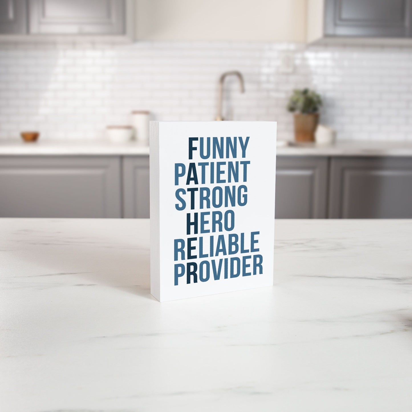 Word Block-Father-Funny Patient Strong... (5.5" x 7.25")