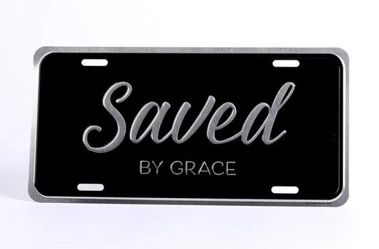 Auto Tag Frame-Saved by Grace-Black