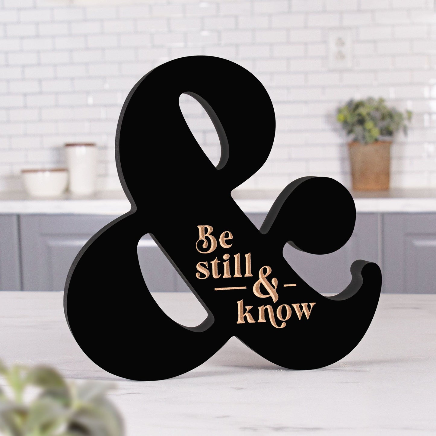 Tabletop Decor-Be Still And Know-Ampersand (8.25 x 8)