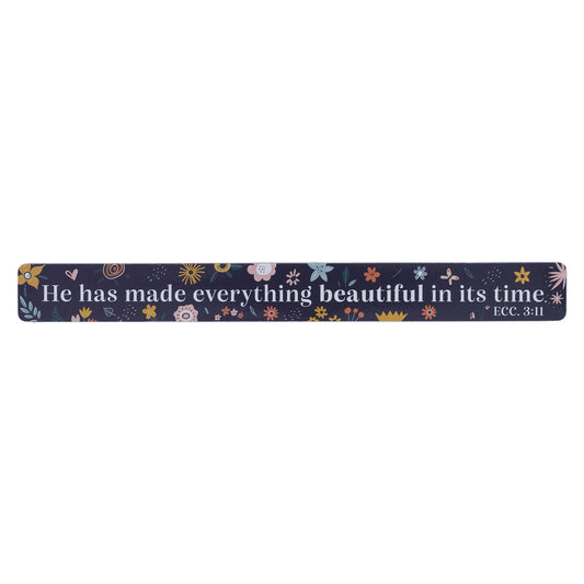 Magnetic Strip Blue Floral Everything Beautiful Eccl. 3:11 (Pack Of 6)