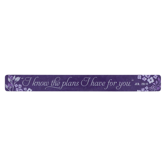 Magnetic Strip Purple Floral I Know the Plans Jer. 29:11 (Pack Of 6)