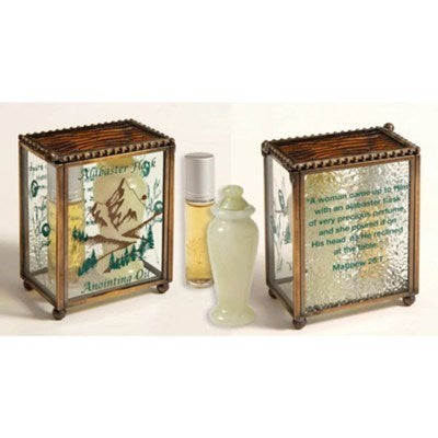 Anointing Oil-Frankincense With White Alabaster Jar In Glass Box (#8242)