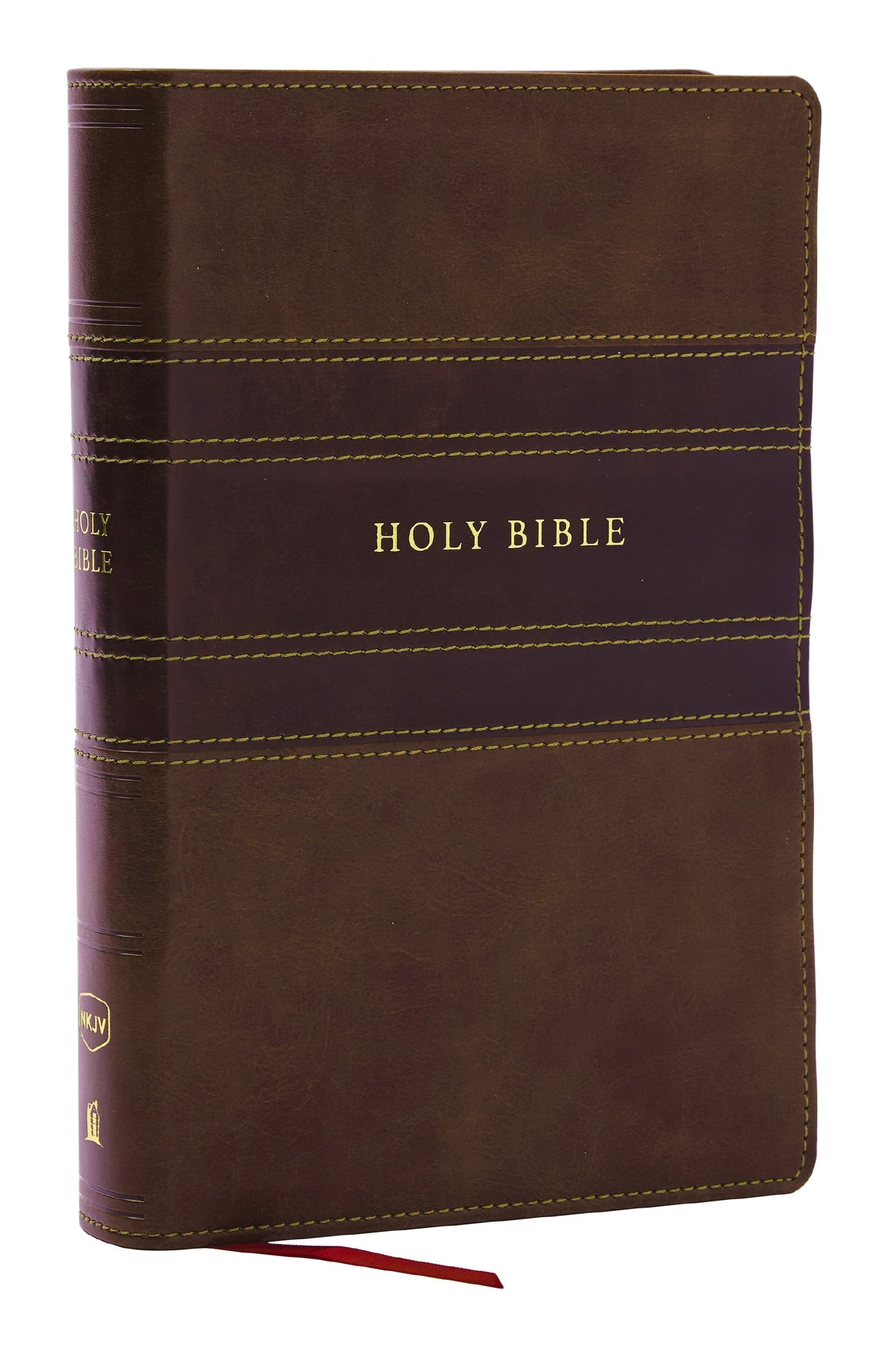 NKJV Personal Size Large Print Reference Holy Bible (Comfort Print)-Brown Leathersoft