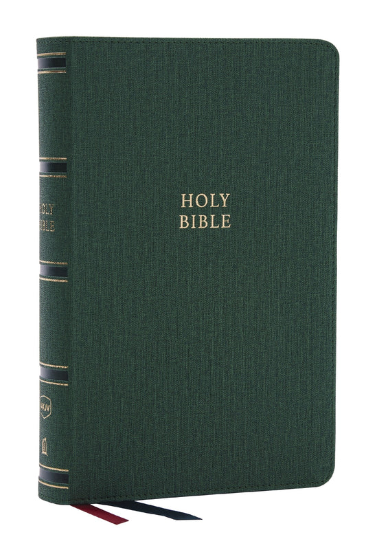 NKJV Single-Column Reference Bible (Comfort Print)-Green Leathersoft Indexed