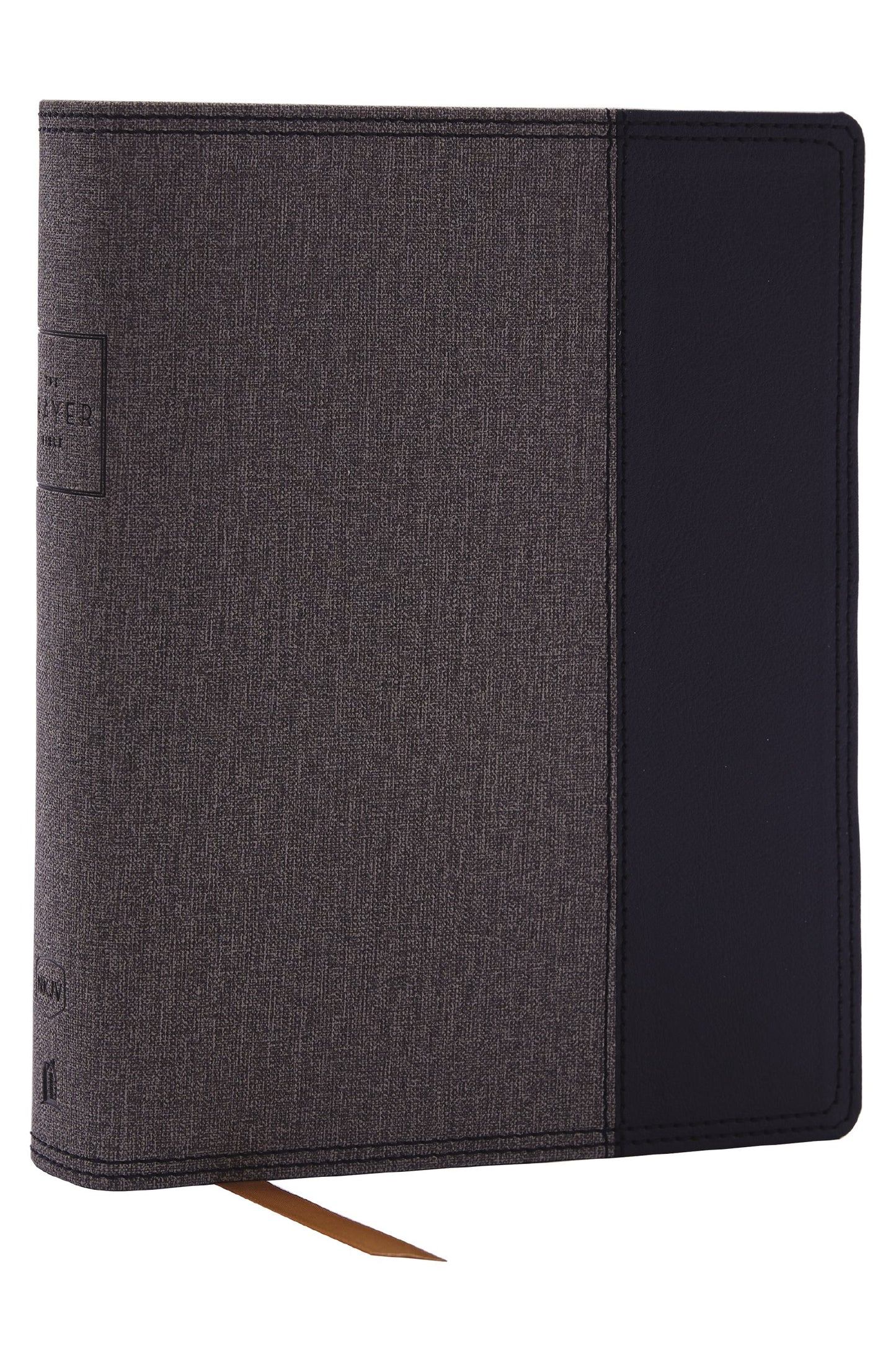 NKJV The Prayer Bible (Comfort Print)-Black/Gray Leathersoft