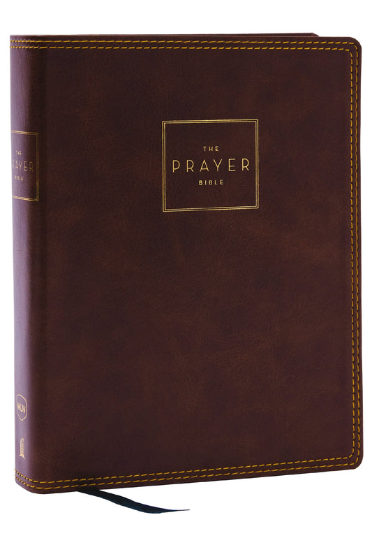 NKJV The Prayer Bible (Comfort Print)-Brown Leathersoft