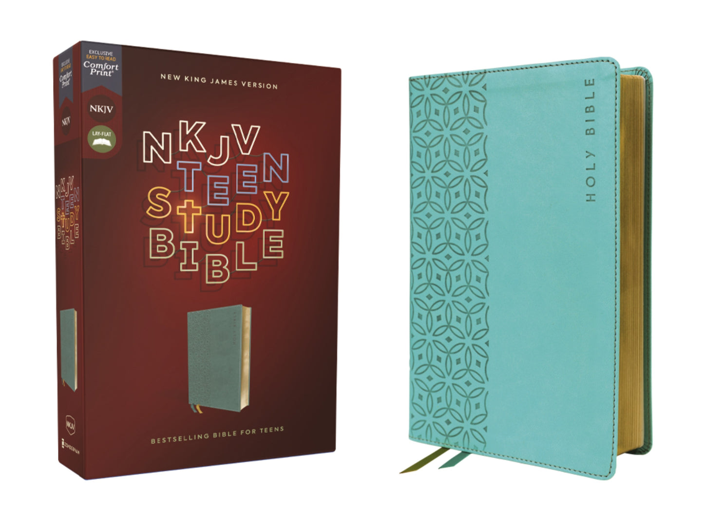 NKJV Teen Study Bible (Comfort Print)-Teal Leathersoft