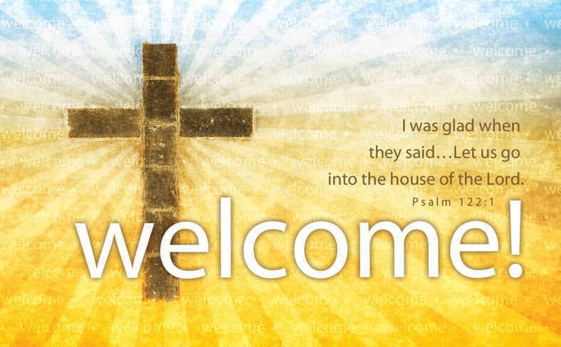 Pew Card-Welcome! /Cross & Sunrays (Pack Of 50) (#U2119)