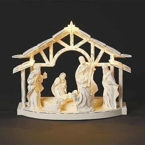 Nativity Scene-LED-White (13.5"H)