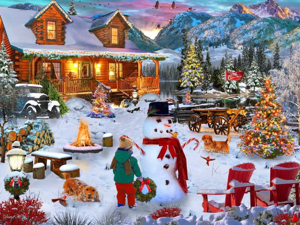 Jigsaw Puzzle-Christmas Cabin (550 Pieces)