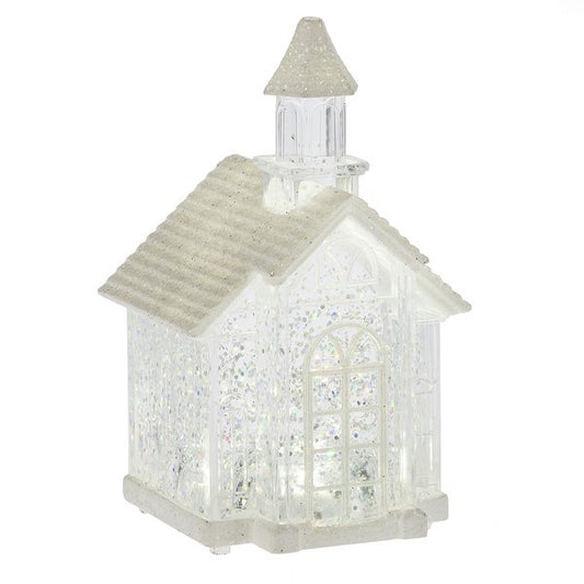 Home Decor-Mini Shimmer Church (2.75" x 2.75" x 4.75")