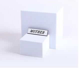 Badge-Mother-Pin Back-White (2.25 x .625)