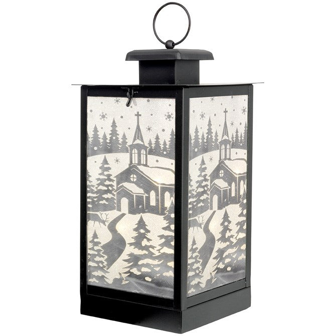 Lantern w/LED Candle  String Lights & Timer-Church