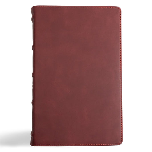 CSB Single-Column Personal Size Bible (Holman Handcrafted Collection)-Premium Marbled Burgundy Calfskin