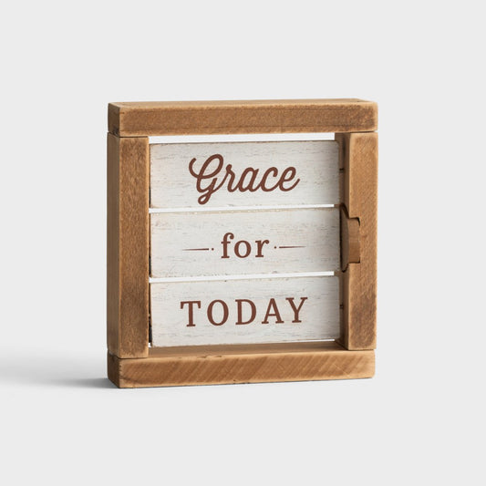 Wood Decor-Grace For Today (5.5" x 5.25") (II Peter 1:2)