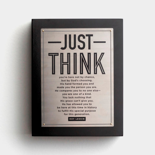 Plaque-Just Think (8" x 7")