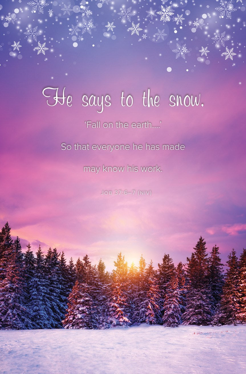 Bulletin-He Says To The Snow  Fall On The Earth... (Job 37:6-7 NIV) (Pack Of 100)