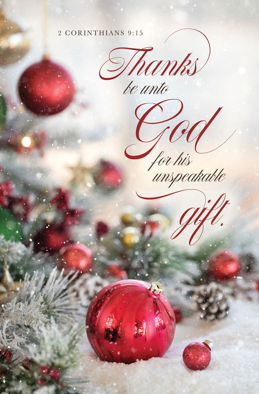 Bulletin-Thanks Be Unto God For His Unspeakable Gift (2 Corinthians 9:15) (Pack Of 100)