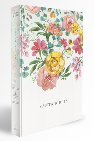 Span-RVR 1960 Handy Size Large Print w/Names Of God (Letra Grande Tamano Manual)-Orange Flower Hardcover