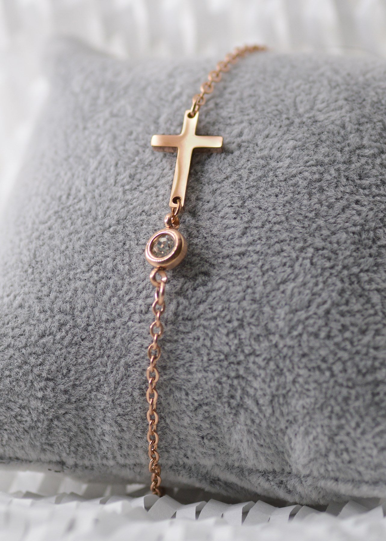 Bracelet-Eden Merry-Cross-Rose Gold