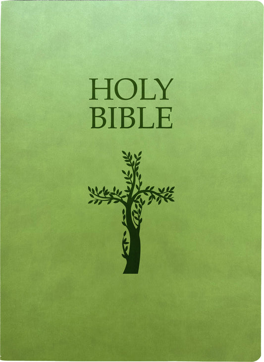 KJVER Holy Bible Cross Design Large Print-Olive Ultrasoft