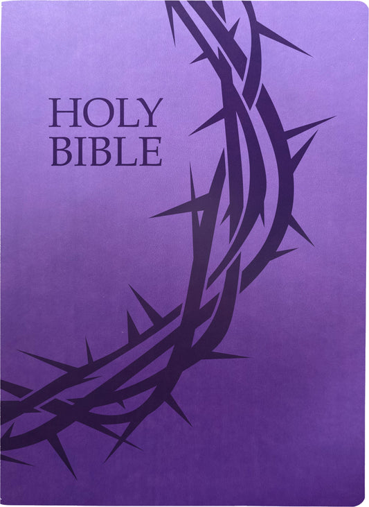 KJVER Holy Bible Crown of Thorns Design Large Print-Royal Purple Ultrasoft