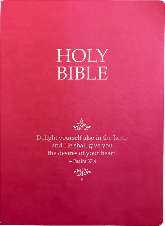 KJVER Holy Bible Delight Yourself In The Lord Life Verse Edition Large Print-Berry Ultrasoft