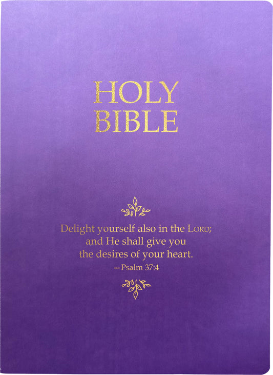 KJVER Holy Bible Delight Yourself In The Lord Life Verse Edition Large Print-Royal Purple Ultrasoft