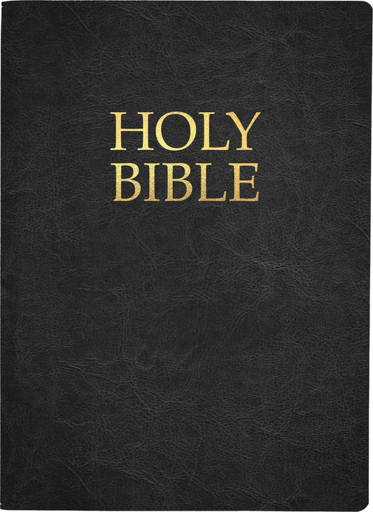 KJVER Holy Bible Large Print-Black Genuine Leather Indexed