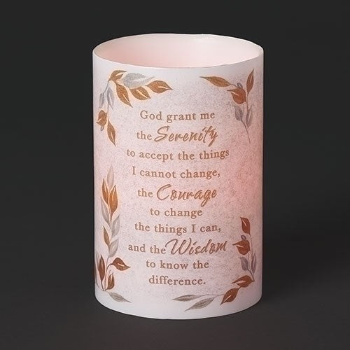 Candle-LED-Serenity Prayer (6")