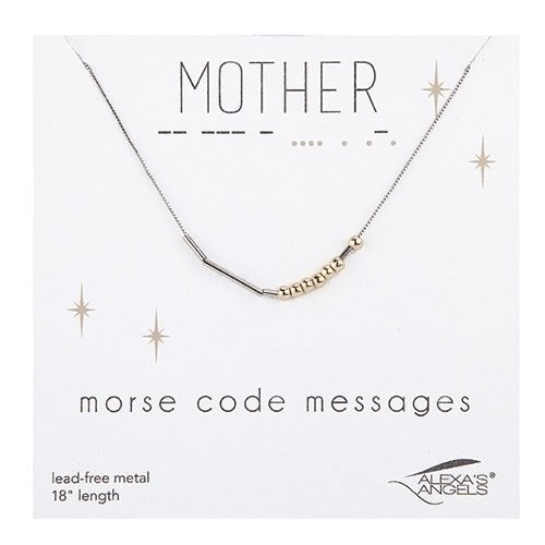 Necklace-Morse Code-Mother w/ Gift Bag (18")