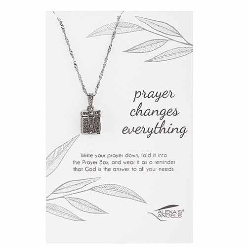 Necklace-Silver Prayer Box-Square(18-20" Adjustable)