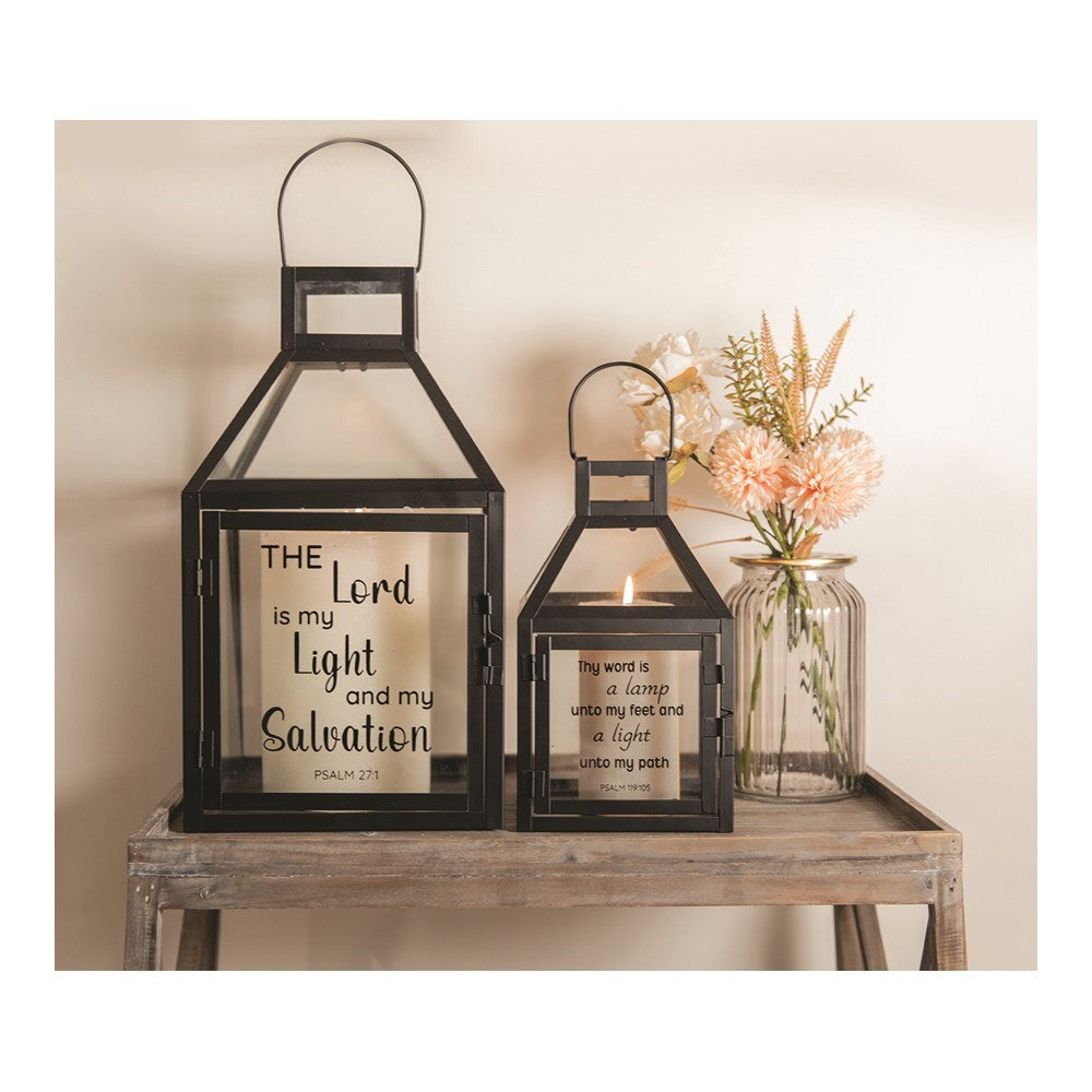 Lantern-The Lord Is My Light.../Thy Word Is A Lamp... (Set Of 2)