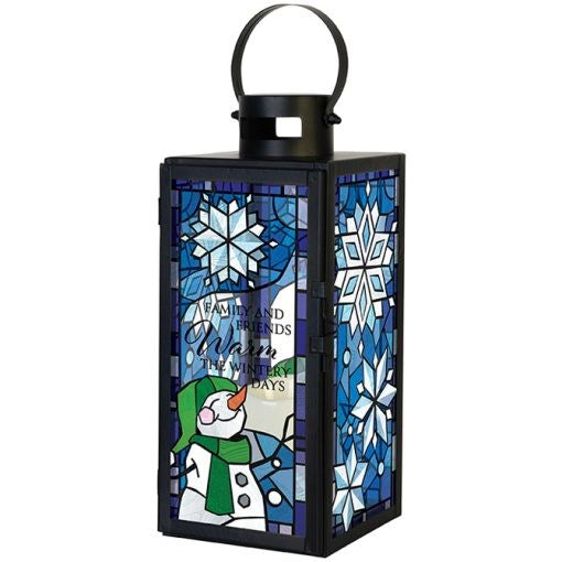 Lantern w/ LED Candle-Stained Glass-Family And Friends (5" x 14" x 5") (Pack Of 2)