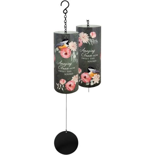 Wind Chime-Varnish Cylinder Sonnet-Amazing Grace How Sweet The Sound (18")