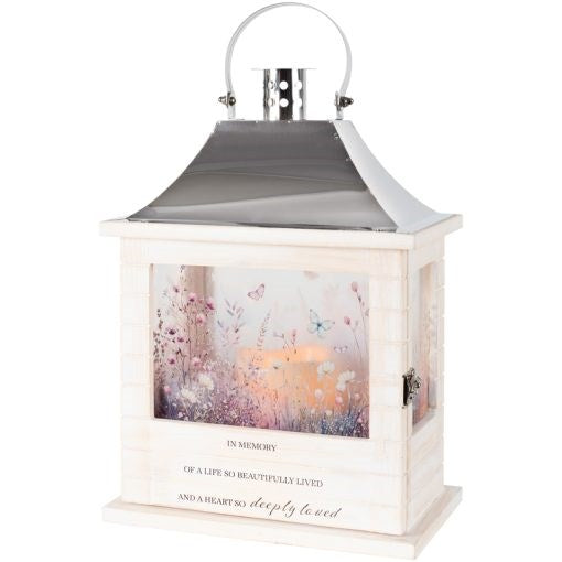 Lantern w/Flameless LED Candle & Timer-In Memory (12 1/2" x 8 3/4" x 5 1/4") (Pack Of 2)