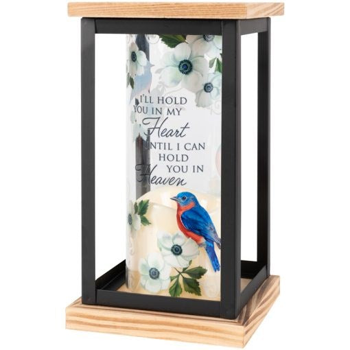 Lantern w/Flameless LED Candle & Timer-Hold In Your Heart (8 1/2" x 4 3/4" x 4 3/4")