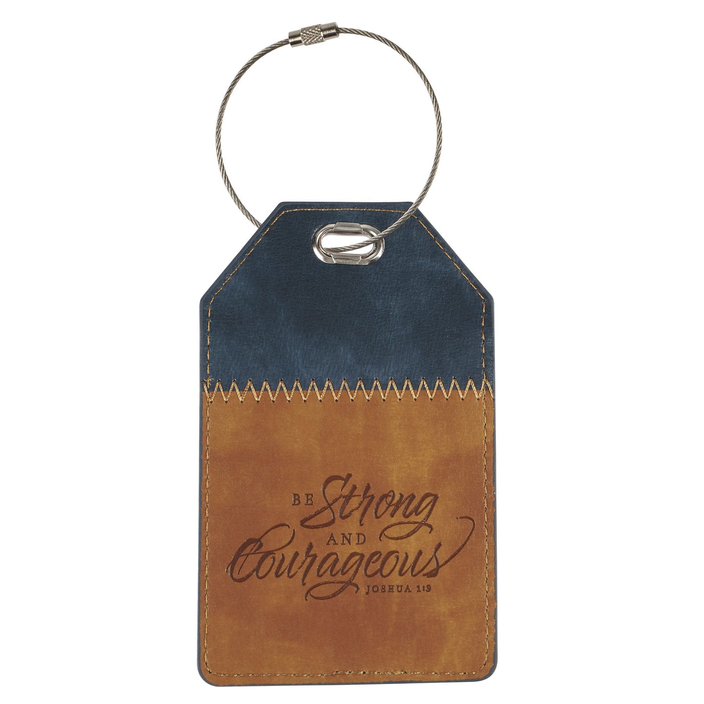 Luggage Tag-Two-tone-Be Strong & Courageous Josh. 1:9