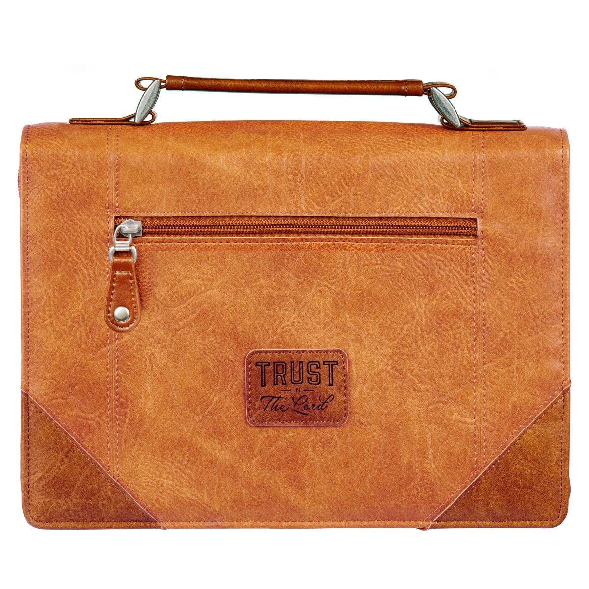 Bible Cover-Trust In The Lord-Tan/Honey Brown-Large