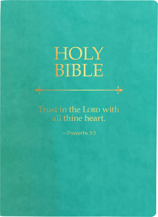 KJV Holy Bible Trust In The Lord Life Verse Edition Large Print-Coastal Blue Ultrasoft