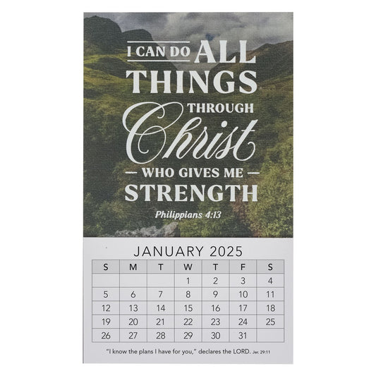 2025 Mini Magnetic Calendar-Mountains-Phil. 4:13