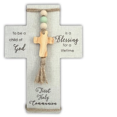 Cross-Communion-Fabric Wrapped-To Be A Child Of God (5" x 7 1/2")