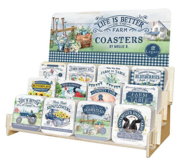 Coaster Collection-Life Is Better On The Farm (12 Coasters In 12 Designs) (Display ORD SPY#120359)