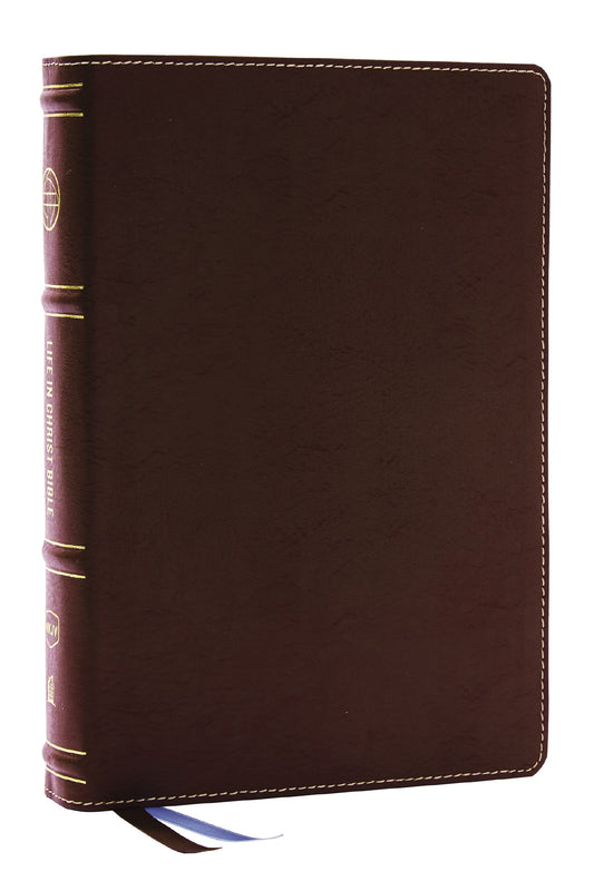 NKJV Life In Christ Bible (Comfort Print)-Brown Bonded Leather Indexed