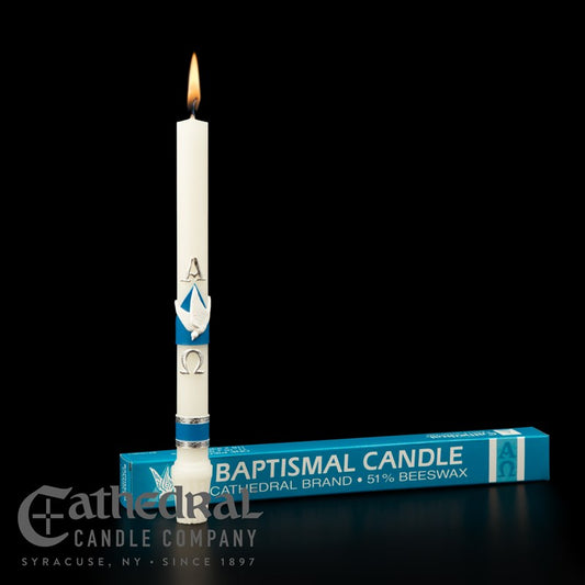 Candle-Baptismal (51% Beeswax) (11/16" x 9 1/4")