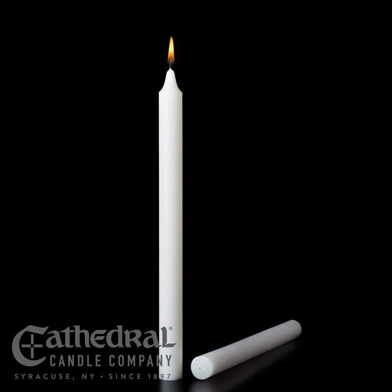 Altar Candle-White (1 1/2" x 9")-Stearine/PE (Pack Of 12)