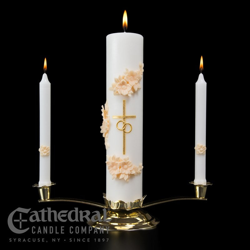 Candle-Wedding Holy Matrimony Set-Gold & Cream (4 Piece Set)