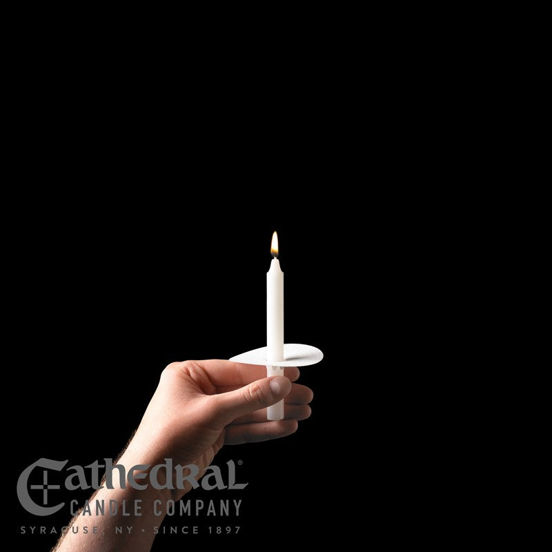 Congregational Candles-17/32" x 5 1/4"(24's)-Stearine w/Bobeches (Pack Of 100 Of Each)