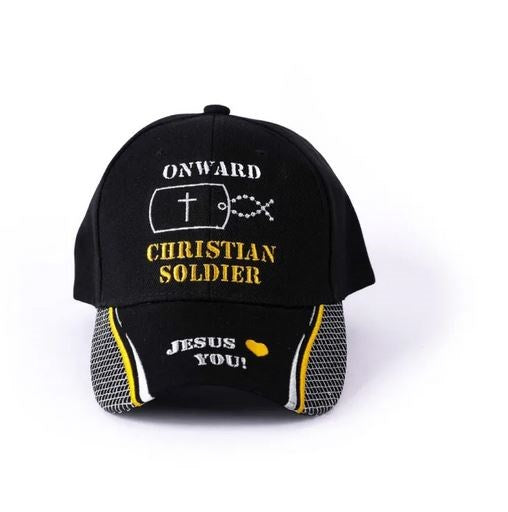 Cap-Christian Soldier-Black/Gold